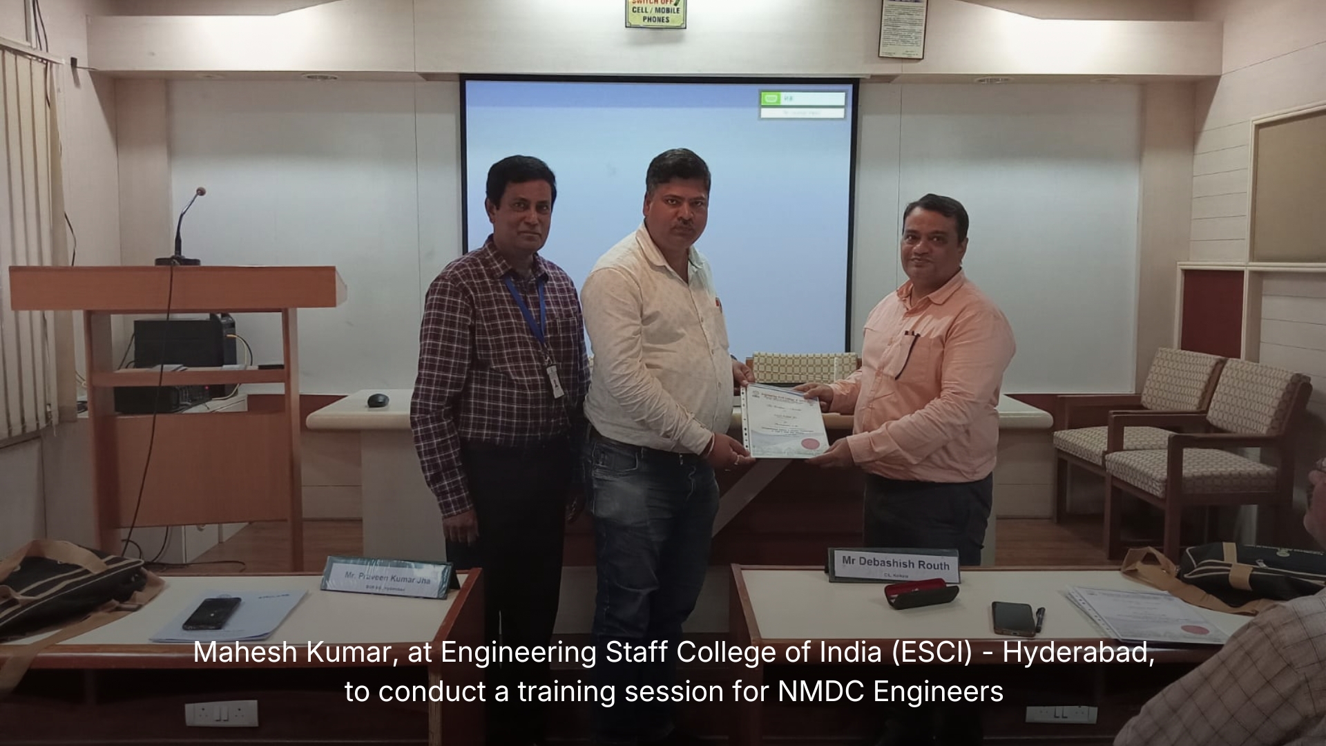 Training session at ESCI Hyderabad for NMDC Engineers